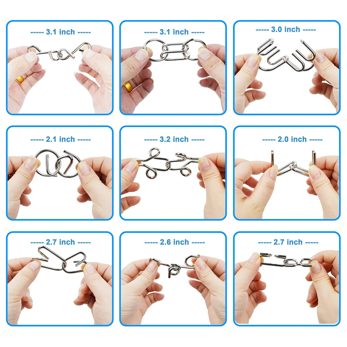 18 Pack Filled Easter Eggs with Metal Brain Teaser Puzzles for Egg Hunt, Party Favors & Classroom Prizes