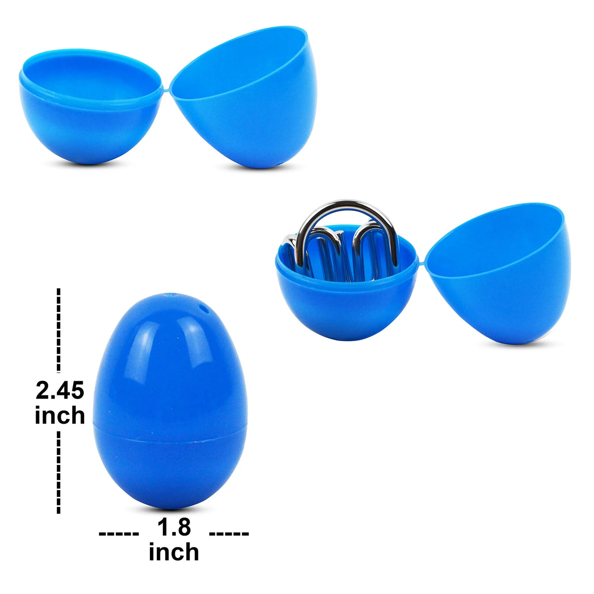 18 Pack Filled Easter Eggs with Metal Brain Teaser Puzzles for Egg Hunt, Party Favors & Classroom Prizes