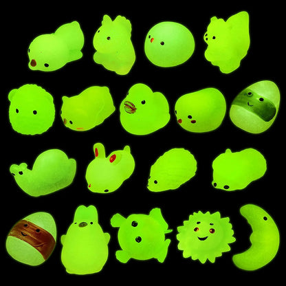 18 Glow-in-the-Dark Mochi Squishy Toys in Prefilled Easter Eggs for Egg Hunt