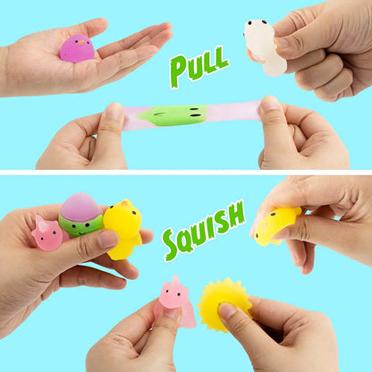 18 Glow-in-the-Dark Mochi Squishy Toys in Prefilled Easter Eggs for Egg Hunt