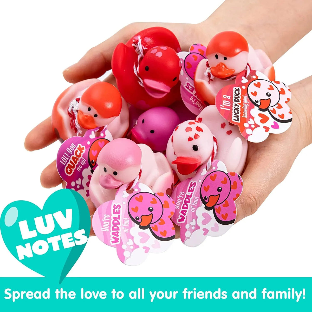 18Pcs Kids Valentine's Day Cards with Rubber Ducks - Classroom Exchange Gifts