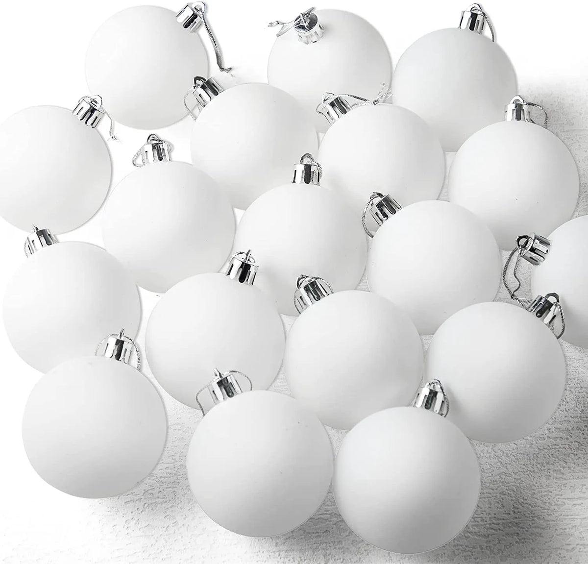 18-Pack Blank White Ball Ornaments for DIY Crafts