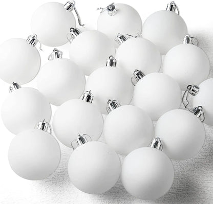 18-Pack Blank White Ball Ornaments for DIY Crafts