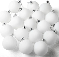 18-Pack Blank White Ball Ornaments for DIY Crafts