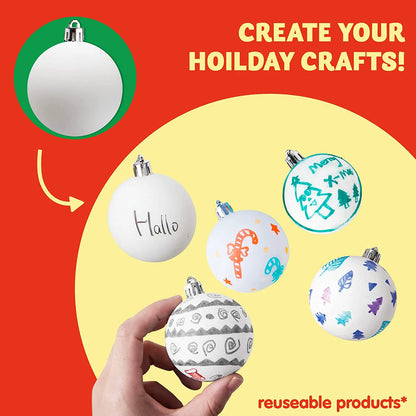 18-Pack Blank White Ball Ornaments for DIY Crafts