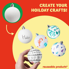 18-Pack Blank White Ball Ornaments for DIY Crafts