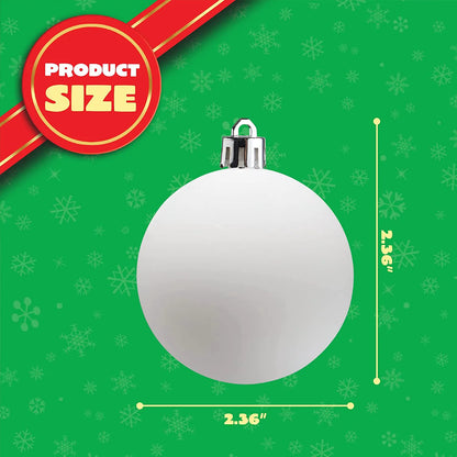 18-Pack Blank White Ball Ornaments for DIY Crafts