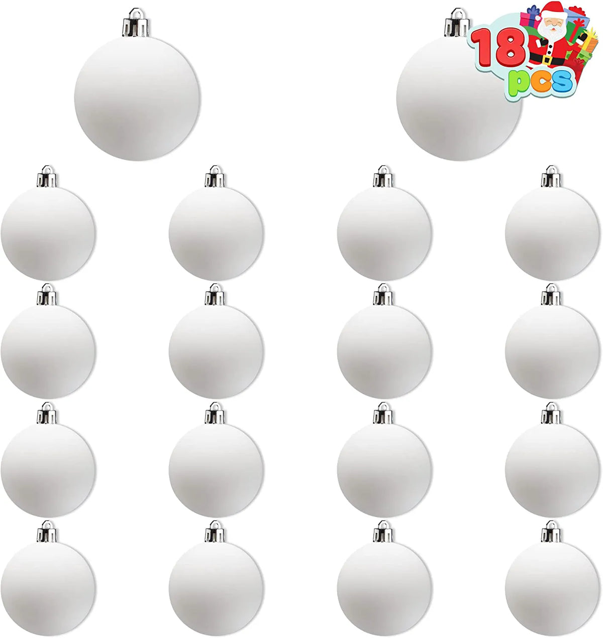 18-Pack Blank White Ball Ornaments for DIY Crafts