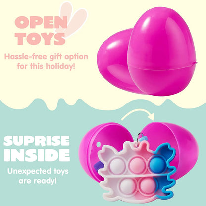 18-Piece Bubble Animal Keychain Prefilled Easter Eggs