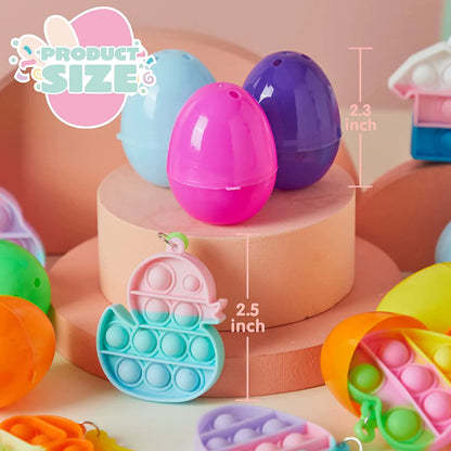 18-Piece Bubble Animal Keychain Prefilled Easter Eggs