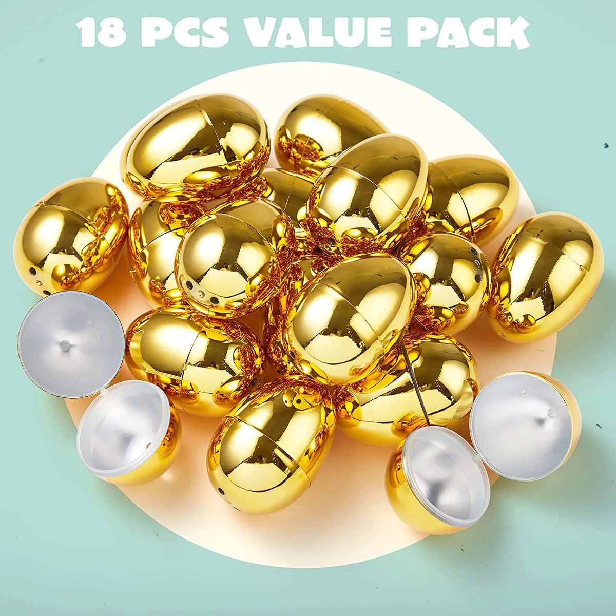 18-Piece Golden Easter Egg Shells