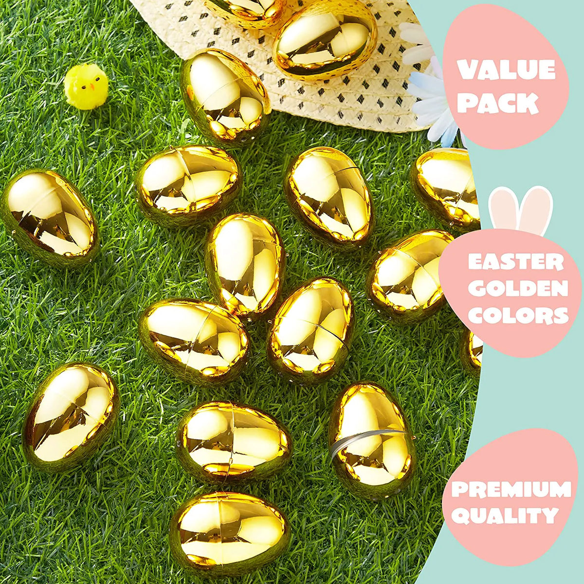 18-Piece Golden Easter Egg Shells