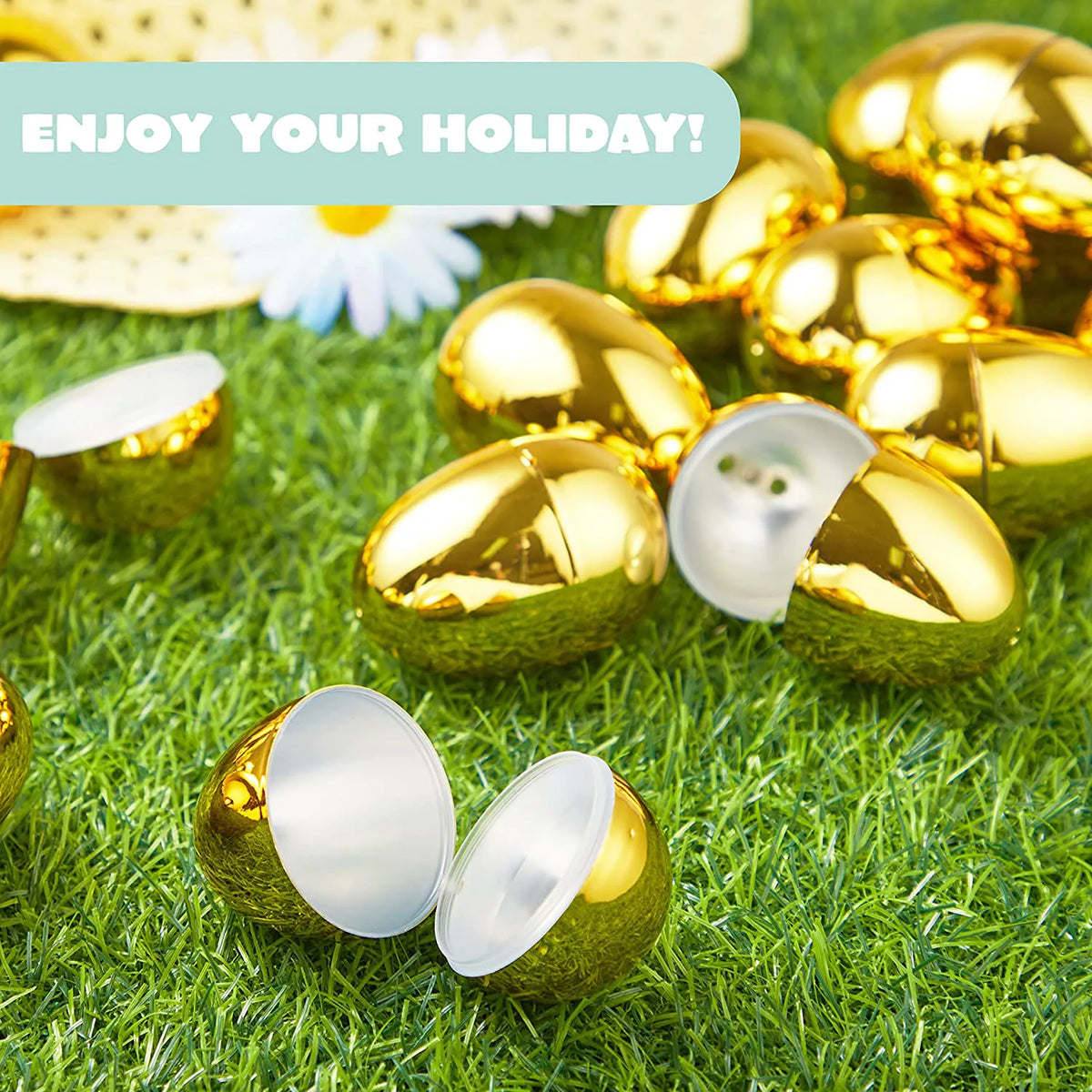 18-Piece Golden Easter Egg Shells