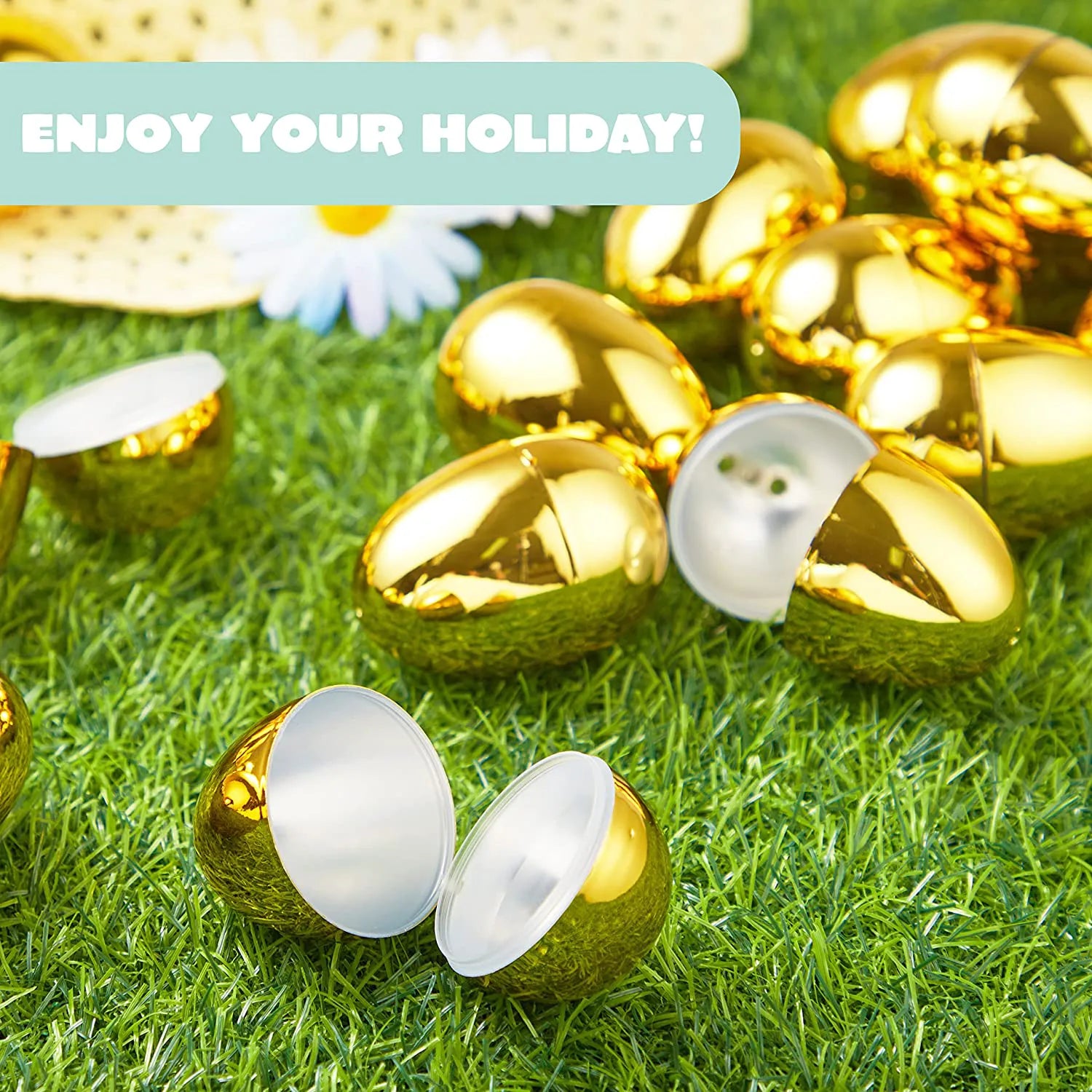 18-Piece Golden Easter Egg Shells