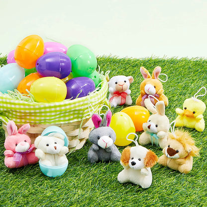 18-Pack Plush Animal Toys in Prefilled Easter Eggs (2.23 Inches)