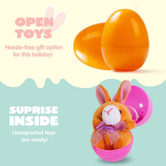 18-Pack Plush Animal Toys in Prefilled Easter Eggs (2.23 Inches)