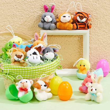 18-Pack Plush Animal Toys in Prefilled Easter Eggs (2.23 Inches)