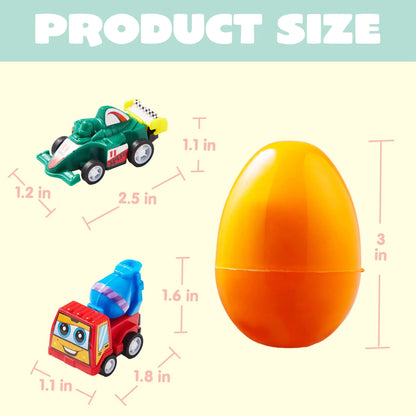 18 Pull Back Cars in Prefilled Easter Eggs (3-Pack)