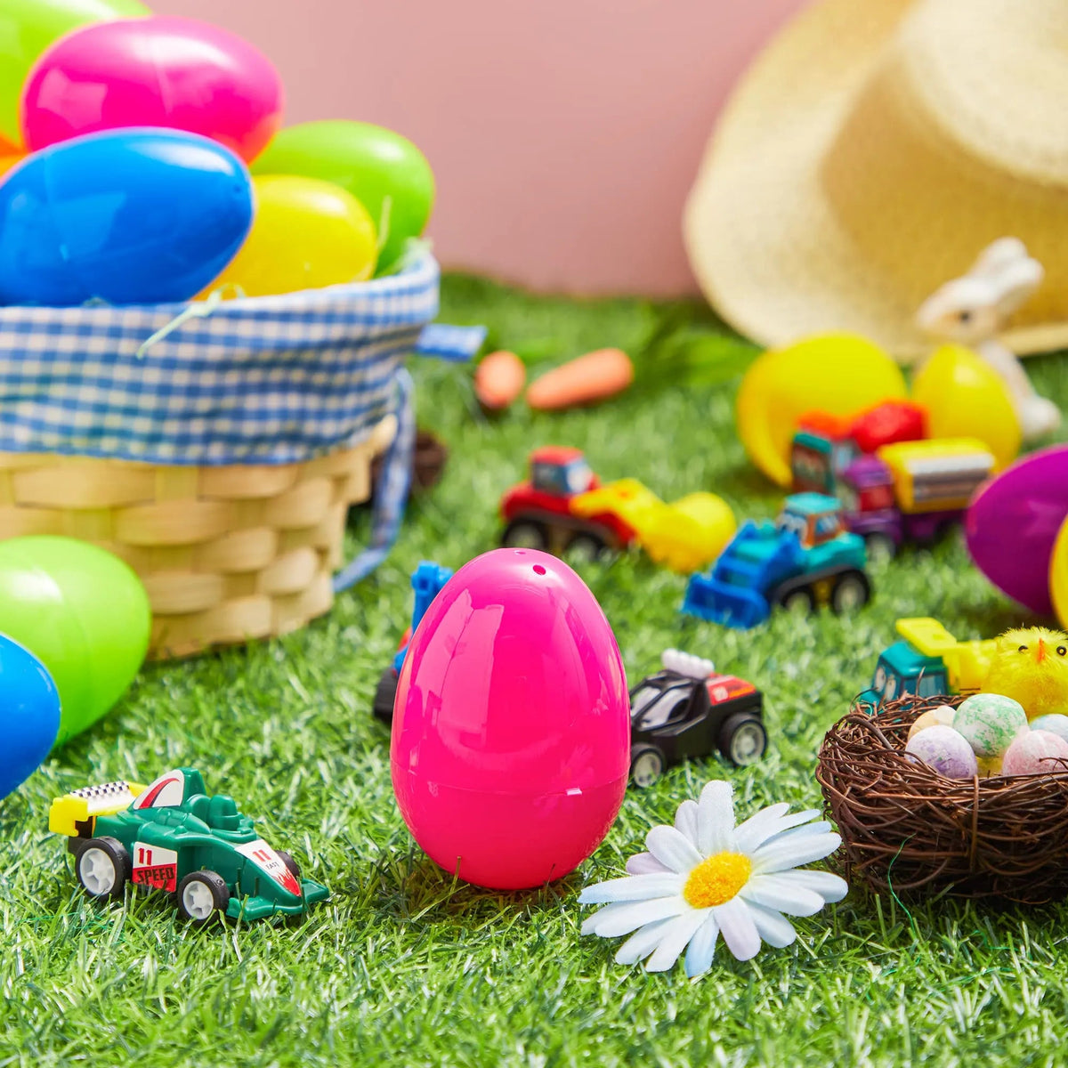 18 Pull Back Cars in Prefilled Easter Eggs (3-Pack)