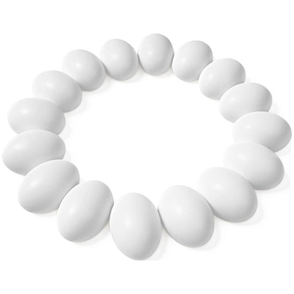 18 White Wooden Easter Eggs for DIY Decor and Craft Activities