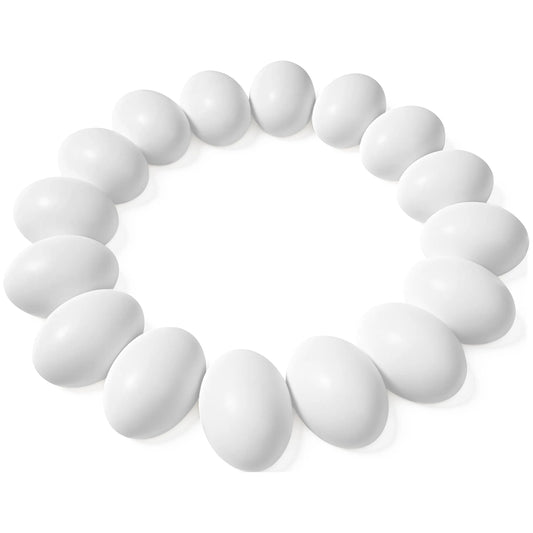 18 White Wooden Easter Eggs for DIY Decor and Craft Activities