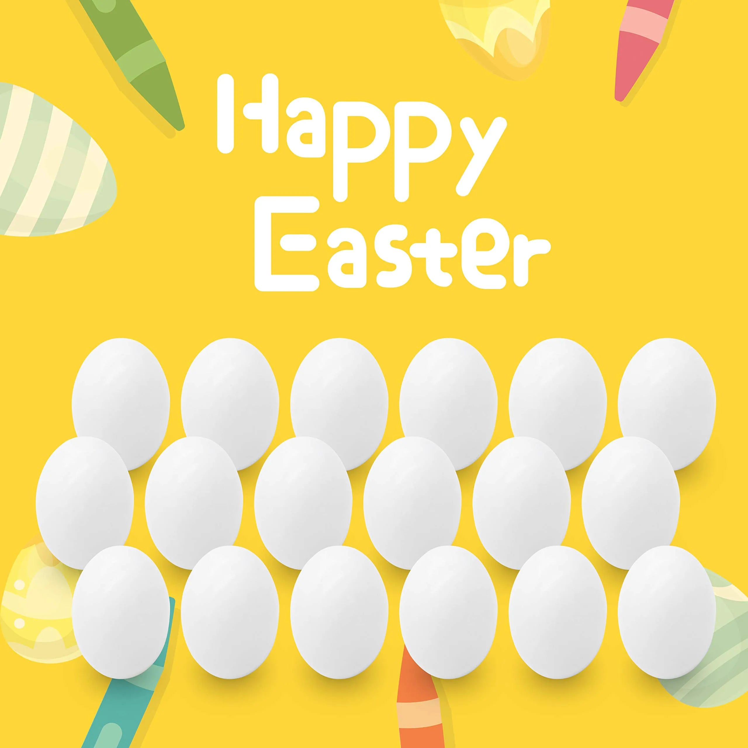 18 White Wooden Easter Eggs for DIY Decor and Craft Activities