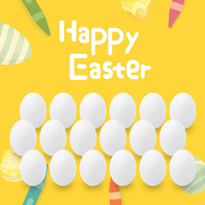 18 White Wooden Easter Eggs for DIY Decor and Craft Activities