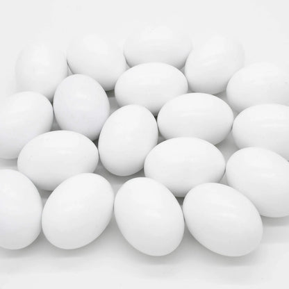 18 White Wooden Easter Eggs for DIY Decor and Craft Activities