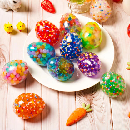 18-Pack Multicolor Easter Eggs Stress Balls, Filled Easter Eggs