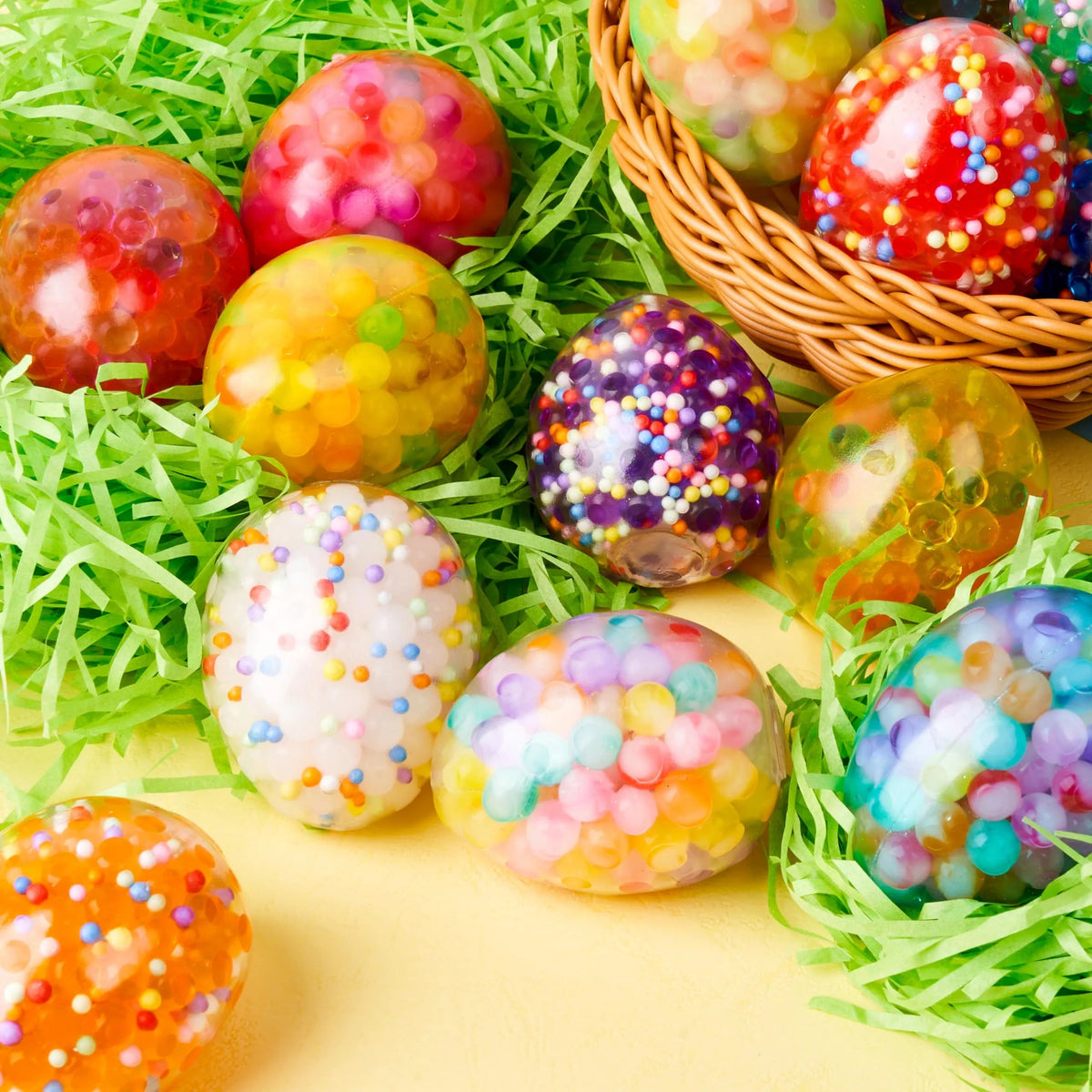 18-Pack Multicolor Easter Eggs Stress Balls, Filled Easter Eggs