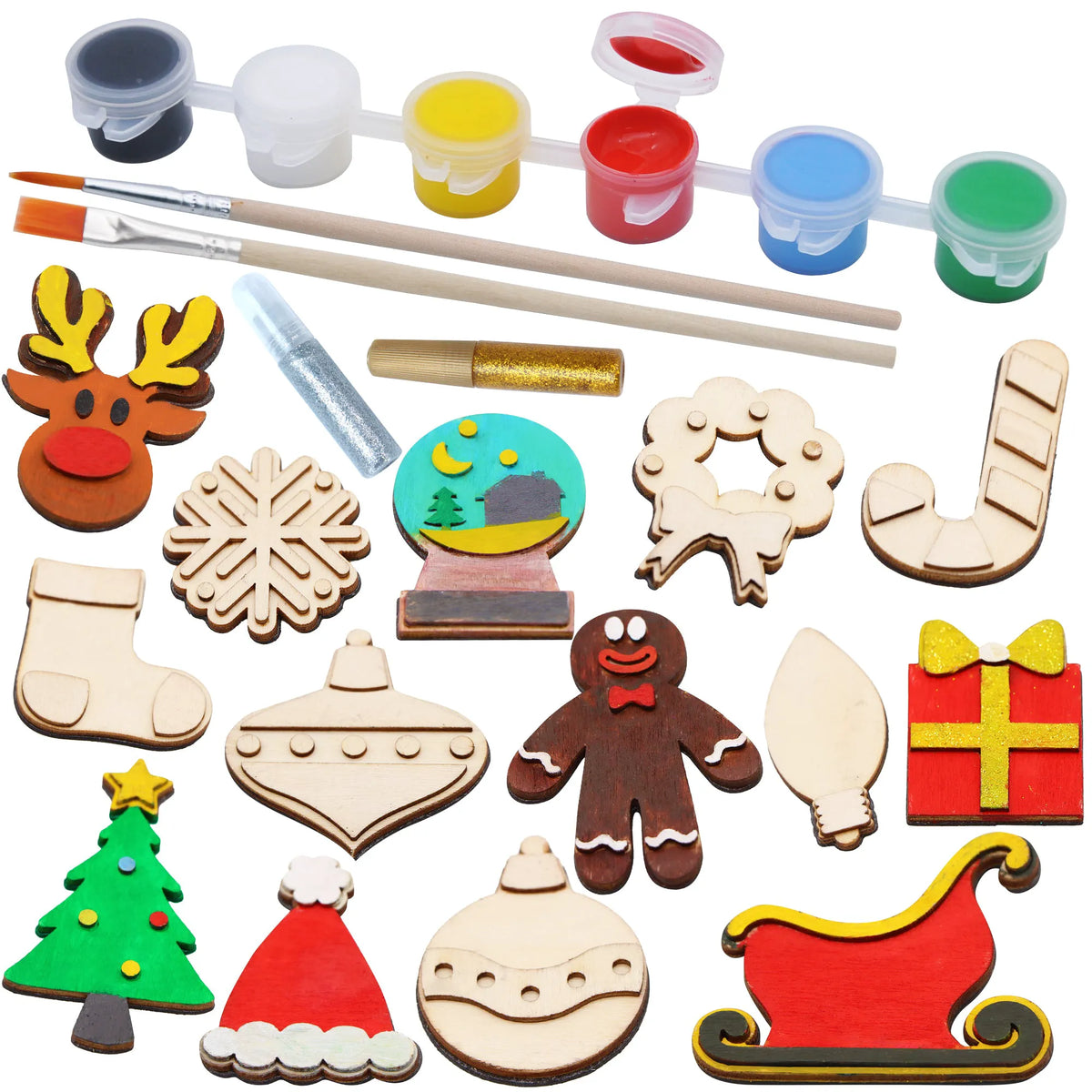 Christmas Wooden Magnet Painting Kit - Creative Arts & Crafts