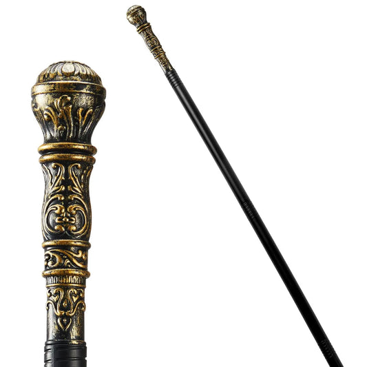 Elegant Vintage Gold Halloween Walking Cane Prop