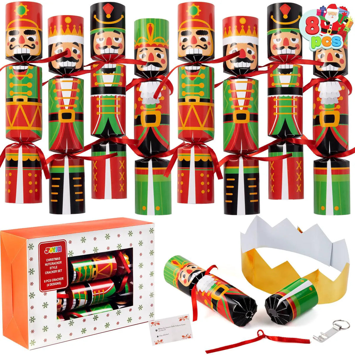 8-Piece Nutcracker-Themed Christmas Cracker Set