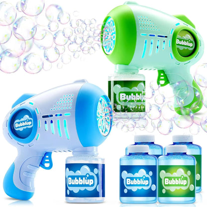 2-Pack Light-Up Automatic Bubble Guns with 4 Bottles of Bubble Solution