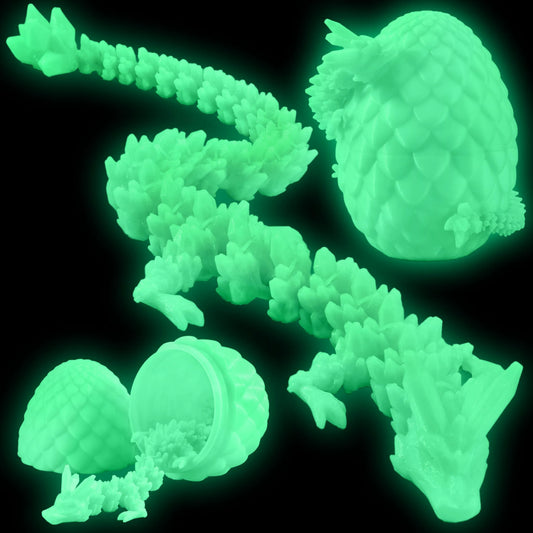 3D Printed Dragon Eggs with 12" Laser Glow Dragon Inside