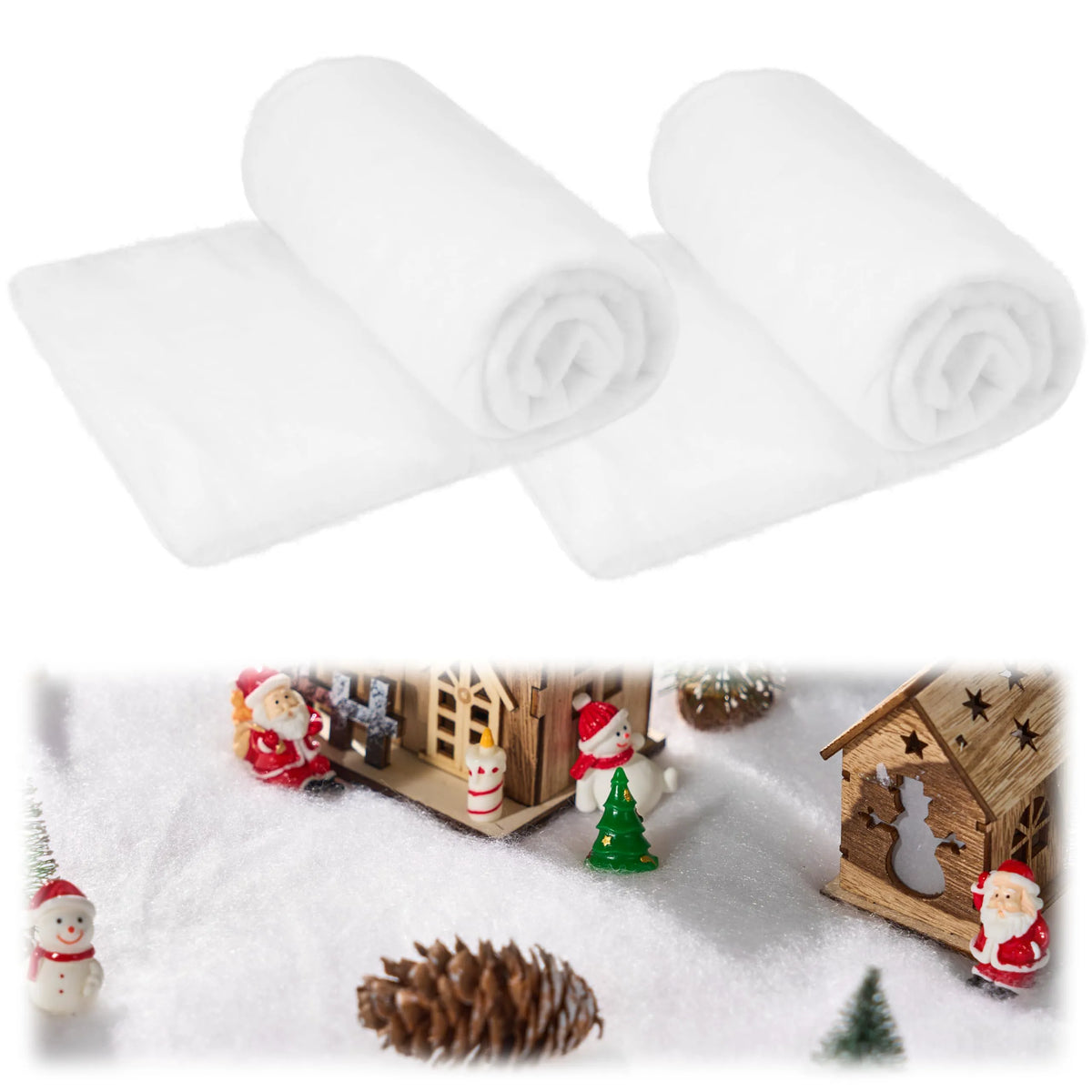 2-Pack Christmas Snow Blanket Roll for Holiday Decor