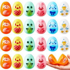 24 Multicolor Plastic Animal Easter Eggs