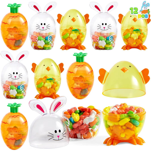 12-Pack Easter Candy-Filled Egg Shells with Carrot
