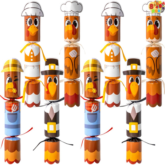 8-Pack Turkey Thanksgiving Party Favors (No Snap)