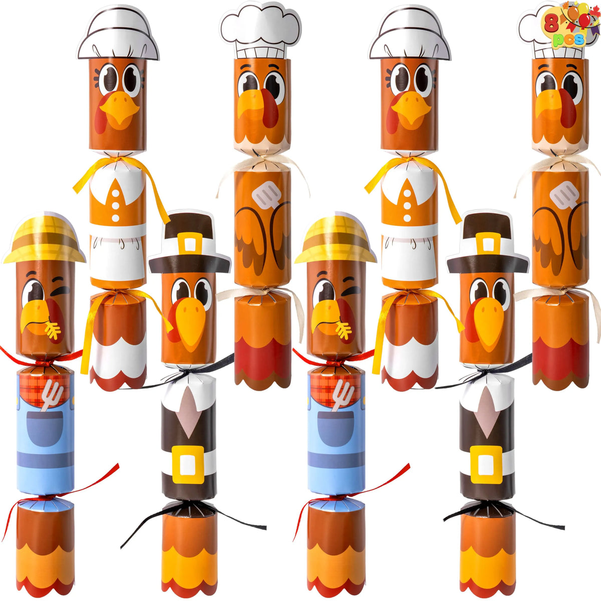 8-Pack Turkey Thanksgiving Party Favors (No Snap)