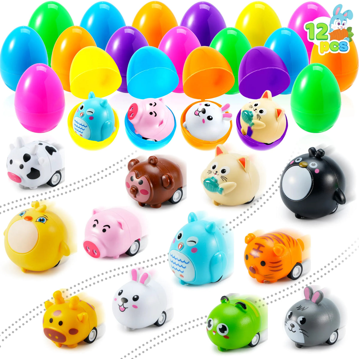 12 Prefilled Easter Eggs with Toys