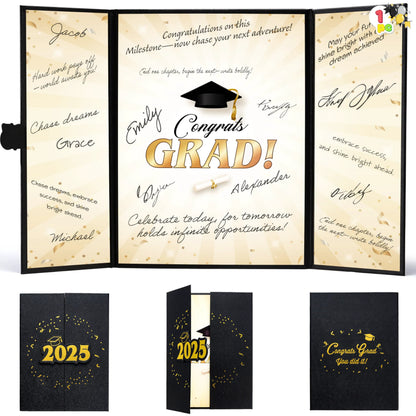 2025 Graduation Guestbook Alternative (Black & Gold)