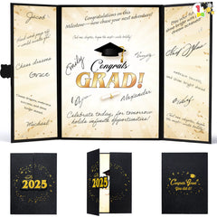 2025 Graduation Guestbook Alternative (Black & Gold)