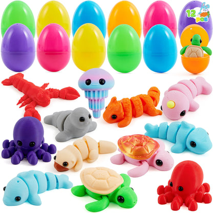 12 Prefilled Easter Eggs with Mini Sea Animals