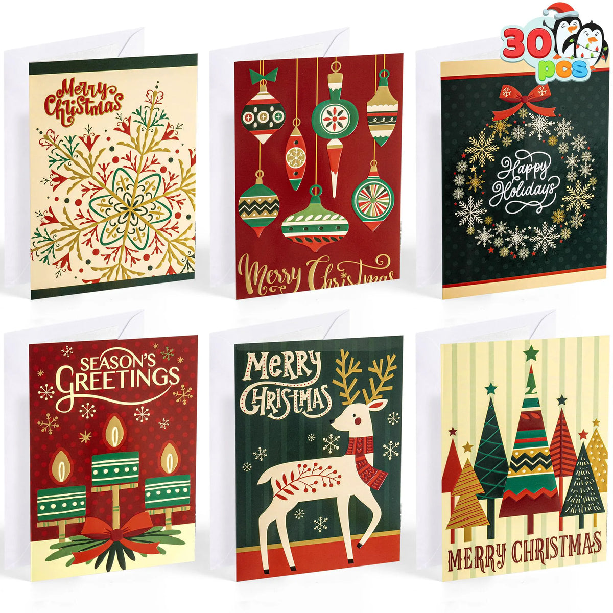 30 Pack Boxed Christmas Cards