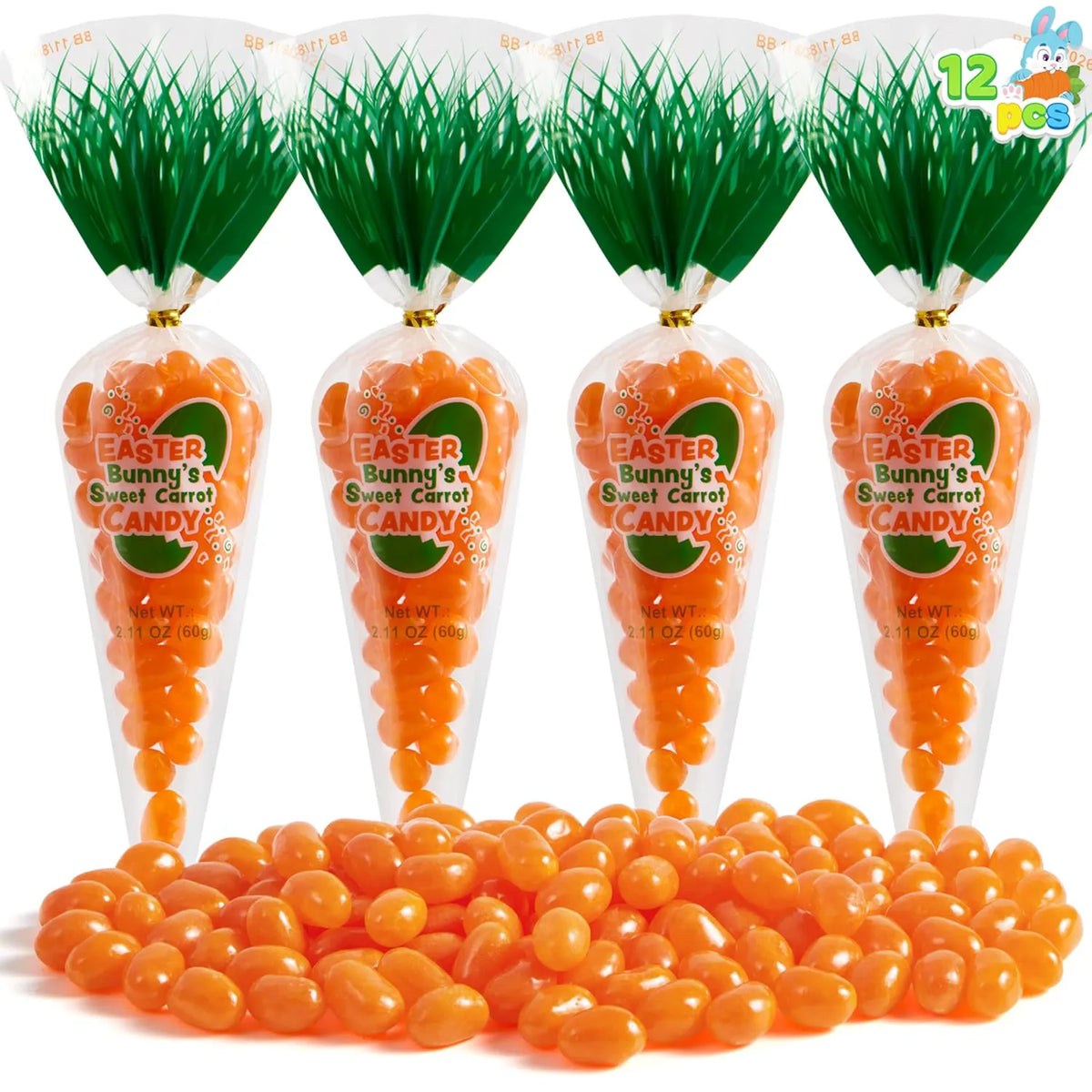 12 Easter Candies in Carrot Bags