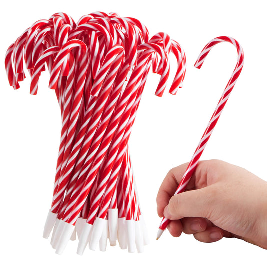 24 Christmas Candy Cane Ballpoint Pens for Kids Gifts