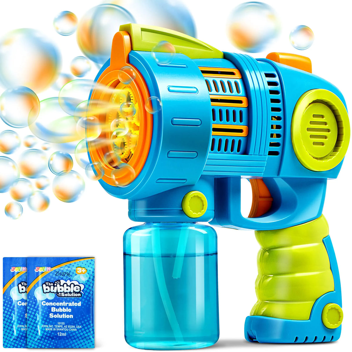 2-Pack Bubble Gun Machine with Refill Solution, 5000+ Bubbles Per Minute