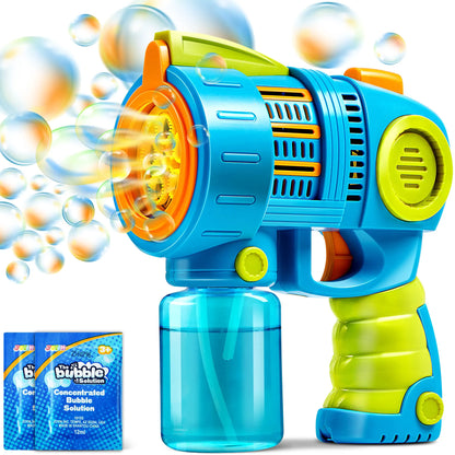 2-Pack Bubble Gun Machine with Refill Solution, 5000+ Bubbles Per Minute