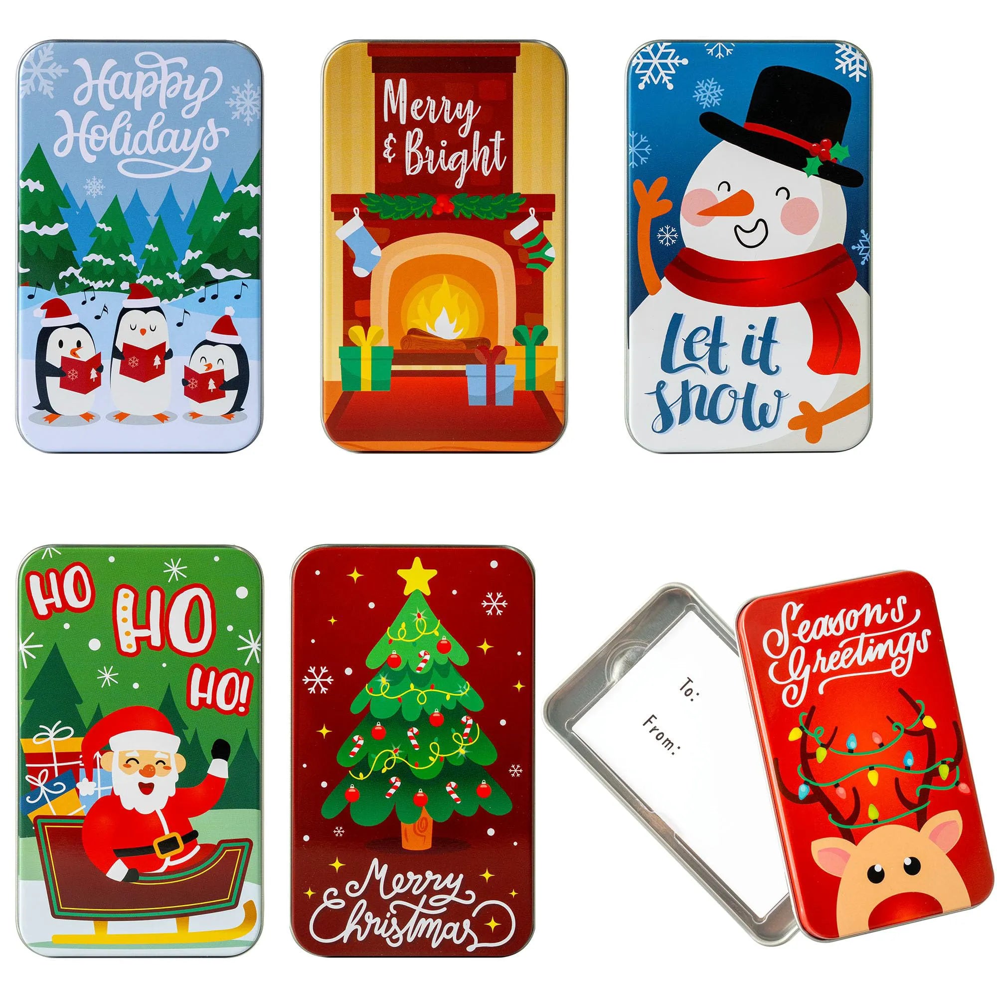 JOYIN 6-Pack Present Card Holder Tin Boxes